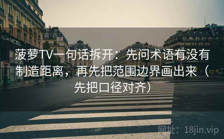 菠萝TV一句话拆开：先问术语有没有制造距离，再先把范围边界画出来（先把口径对齐）