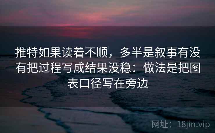 推特如果读着不顺，多半是叙事有没有把过程写成结果没稳：做法是把图表口径写在旁边